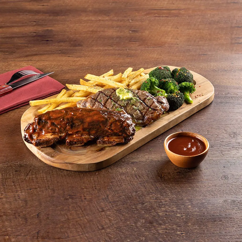 Bbq Ribs And Steak Duet